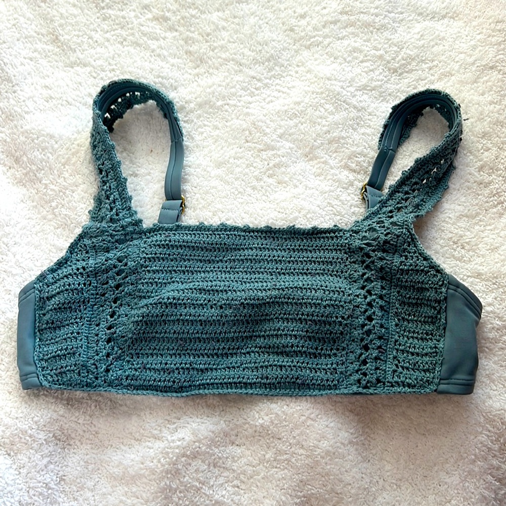 Blue target swim top